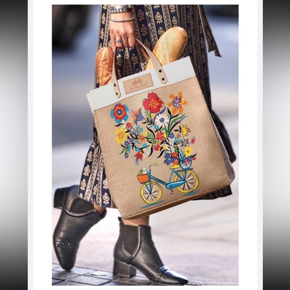 Brighton Handbags - Brighton Jute Canvas Tote Bag- Live Love Laugh